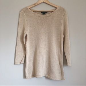 RALPH LAUREN Cotton Knit Cream Sweater Medium